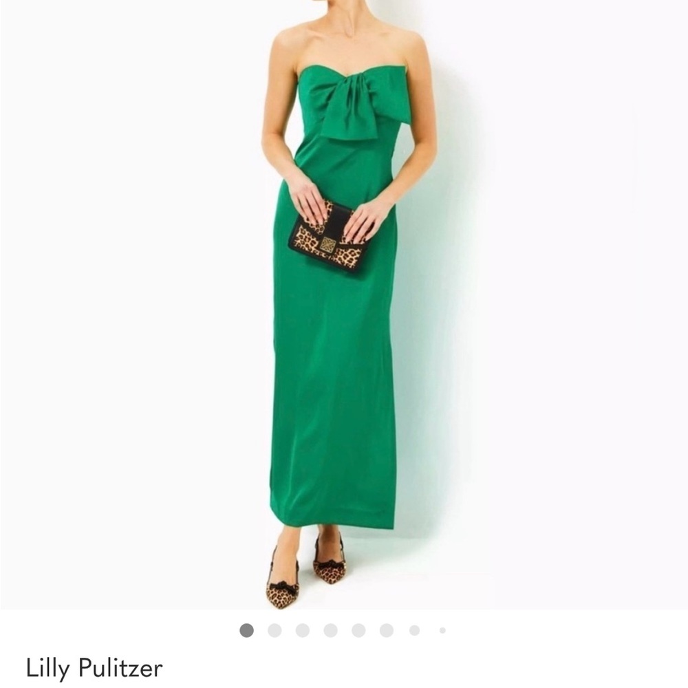 Lilly Pulitzer Green Bow Maxi Dress